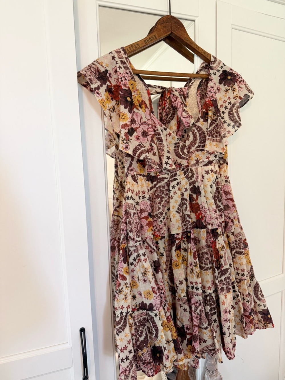 Free People Undone Floral Creme Pattern Mini Dress